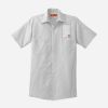 Short Sleeve Striped Industrial Work Shirt Thumbnail